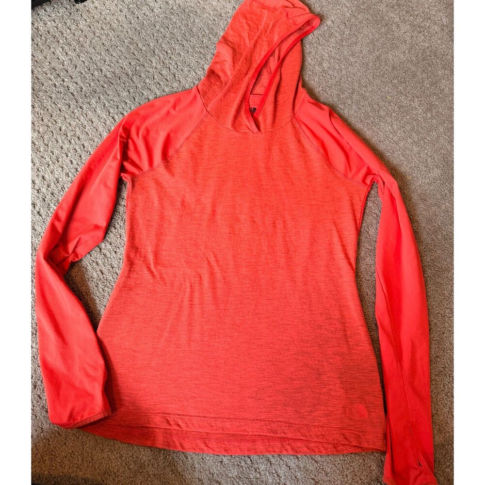 The North Face Long Sleeve Active Sun Hoodie Coral Heather Thumbholes Size S/P